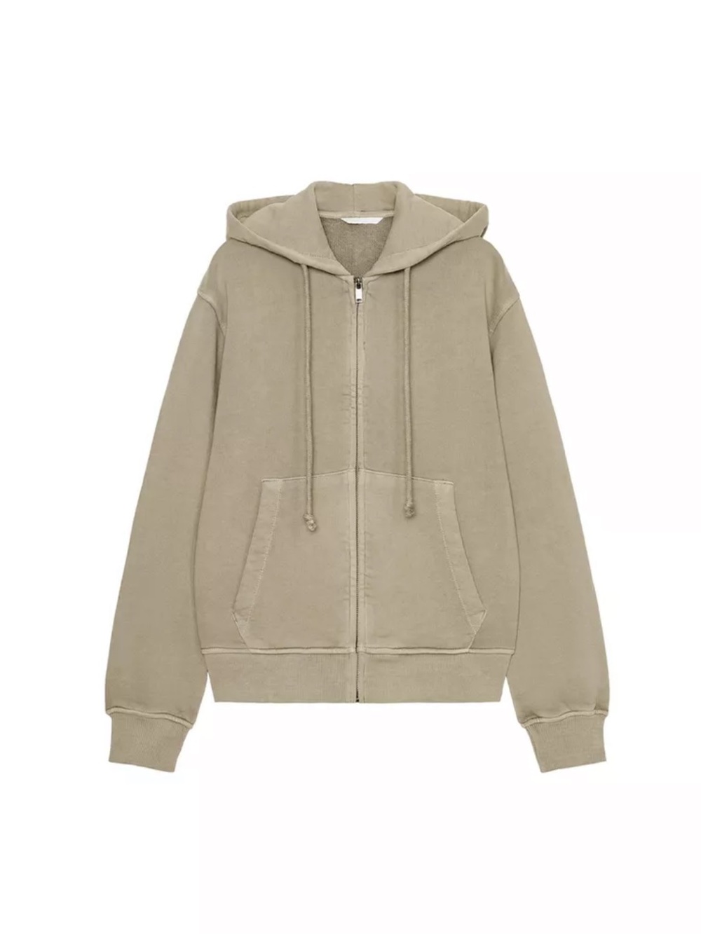 Zara Women's Zip-Up Hoodie in Light Taupe